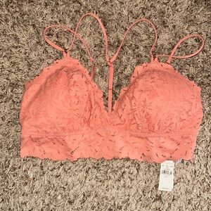 Aerie bralette never worn size large peach color